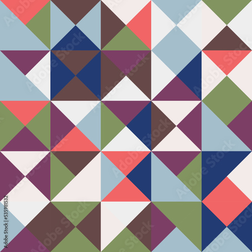 Abstract geometric Bauhaus pattern design. Vector circle, triangle and square lines color art design. Colorful Bauhaus background pattern. 