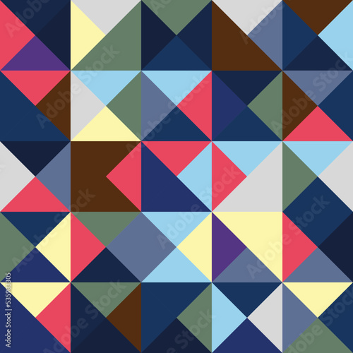 Abstract geometric Bauhaus pattern design. Vector circle, triangle and square lines color art design. Colorful Bauhaus background pattern. 