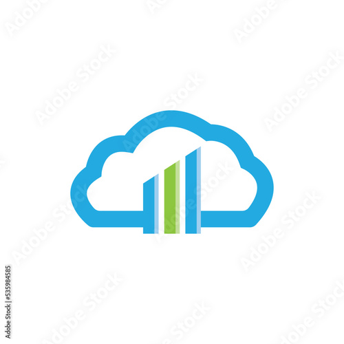 Cloud finance logo vector icon illustration