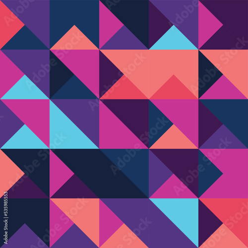 Abstract geometric Bauhaus pattern design. Vector circle, triangle and square lines color art design. Colorful Bauhaus background pattern. 