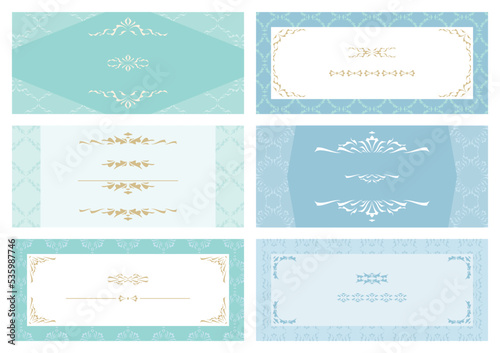 エレガント フレーム 背景 模様 装飾素材セット