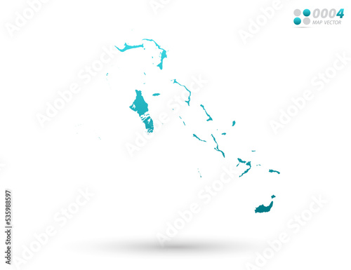 Vector blue gradient of The Bahamas map on white background. Organized in layers for easy editing.