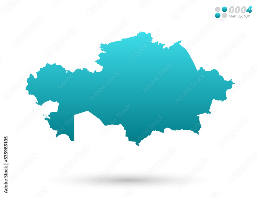 Vector blue gradient of Kazakhstan map on white background. Organized in layers for easy editing.