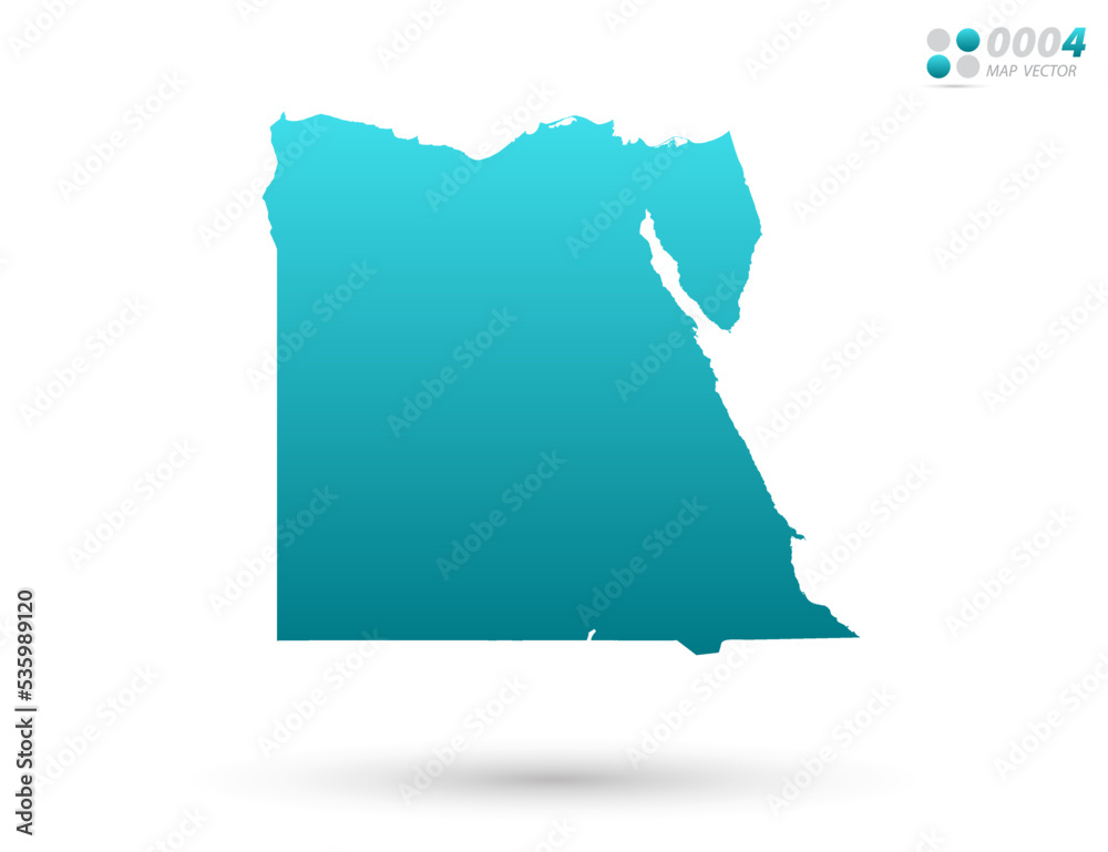 Vector blue gradient of Egypt map on white background. Organized in layers for easy editing.