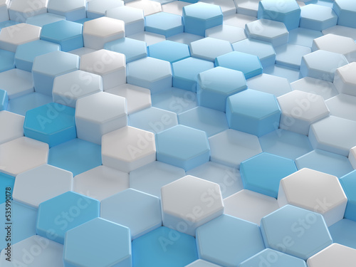 Fototapeta Naklejka Na Ścianę i Meble -  3d render of futuristic hexagonal background