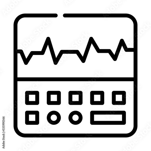 Get a line icon of oscilloscope