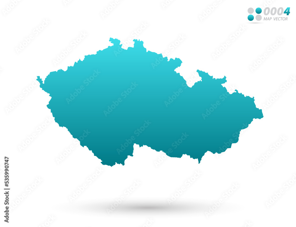 Vector blue gradient of Czech Republic map on white background. Organized in layers for easy editing.