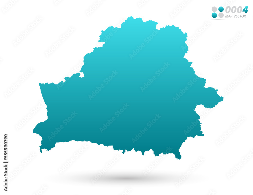 Vector blue gradient of Belarus map on white background. Organized in layers for easy editing.