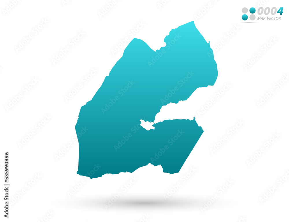 Vector blue gradient of Djibouti map on white background. Organized in layers for easy editing.