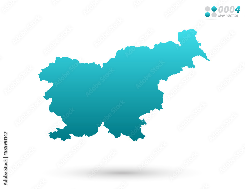 Vector blue gradient of Slovenia map on white background. Organized in layers for easy editing.