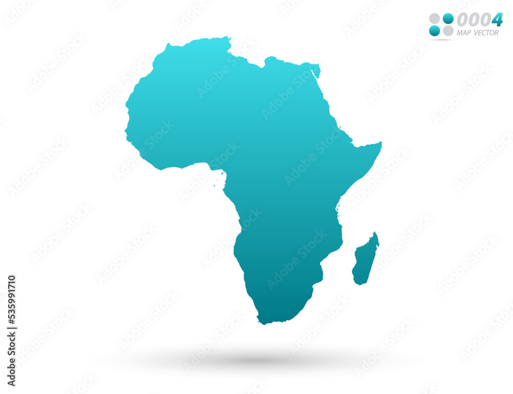 Vector blue gradient of Africa map on white background. Organized in layers for easy editing.