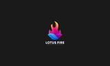 Lotus and flame fire logo icon suitable for spa ,wellness, and salon business