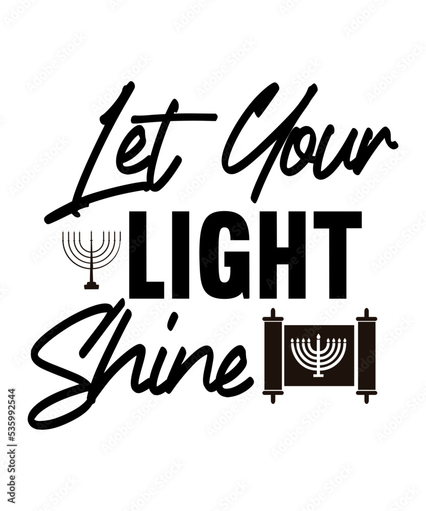 Chanukah Hanukkah Design Bundle svg, menorah 8 nights, svg png jpg