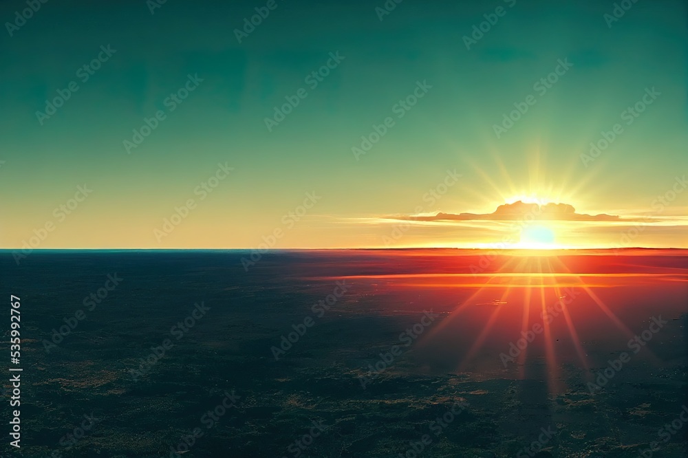 Fototapeta premium African sunset time lapse with big sun and cloudless sky Cinematic 4k footage.