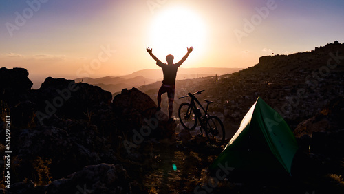 cycling lifestyle, camping, overnight stay and getting away from the city to get rid of stress