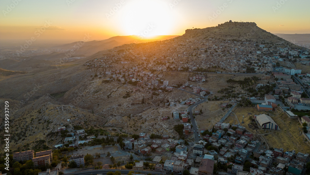 evening lights and regional texture in old mardin landscape texture