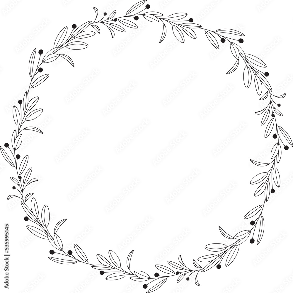 minimal doodle line logo wreath minimal doodle line logo wreath