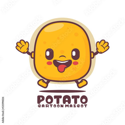 potato cartoon mascot. food vector illustration