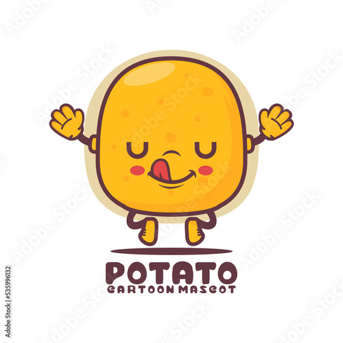 potato cartoon mascot. food vector illustration