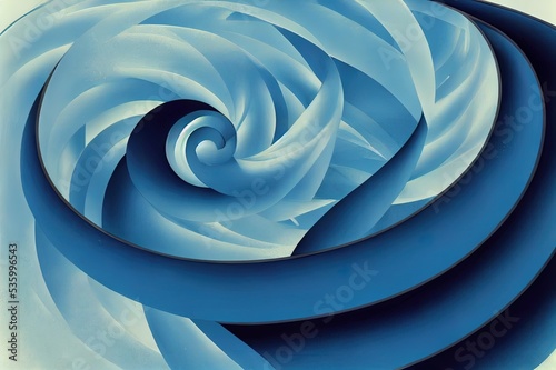 Water splash in the form of spiral blue color. 3D illustration