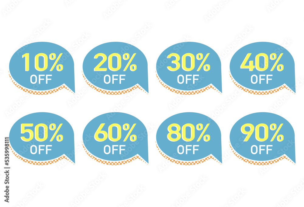 Obraz premium sale banner set discount percent vector illustration