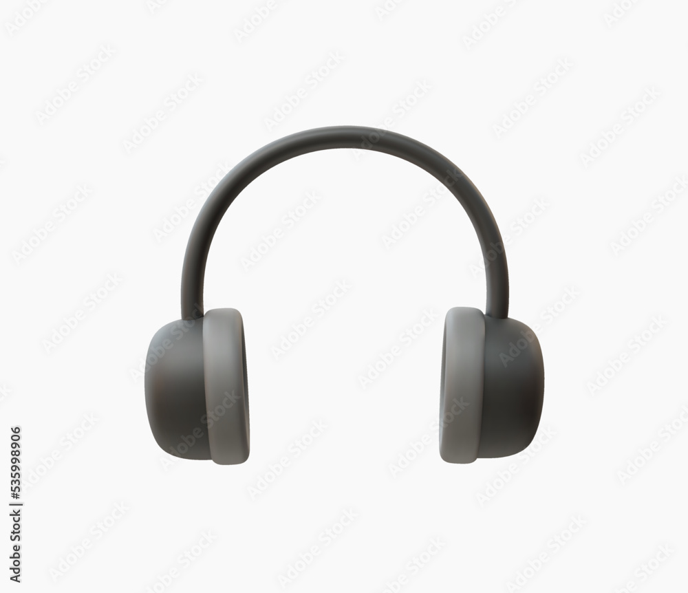 3d Realistic Headphone Icon vector illustration. 3d Realistic Headphone Icon vector illustration.