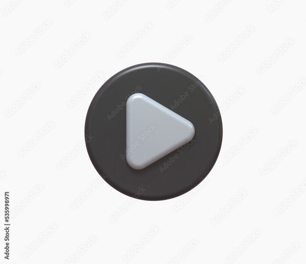 3d Realistic Play button vector illustration. 3d Realistic Play button vector illustration.