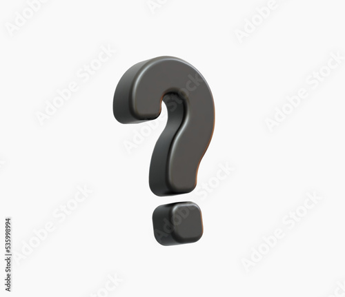 3d Realistic Question Icon vector illustration