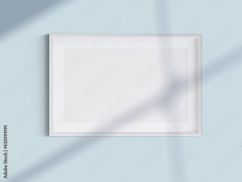 blank photo frame on wall, 3d Illustration blank photo frame on wall, 3d Illustration