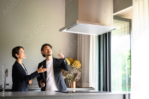 Businessman consulting on kitchen and home design