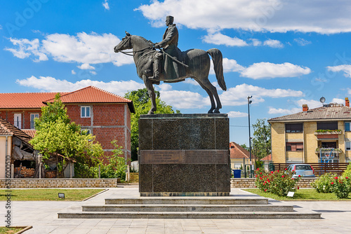 Mionica, Serbia - July 13, 2021: Field Marshal Vojvoda Zivojin Misic, monument in Mionica. Zivojin Misic was a Field Marshal who participated in all of Serbia's wars from 1876 to 1918. photo