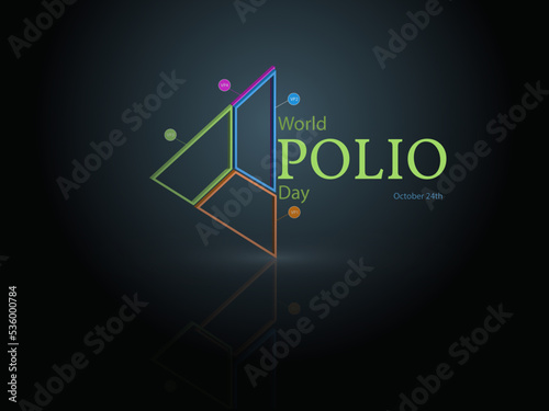Illustration on the theme of world Polio day on October 24th
