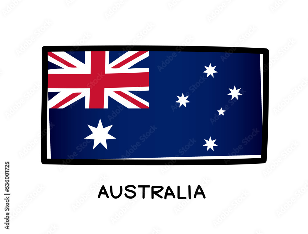 Australian flag. Colorful Australian flag logo. Blue, red and white ...