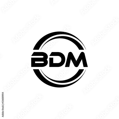 BDM letter logo design with white background in illustrator  vector logo modern alphabet font overlap style. calligraphy designs for logo  Poster  Invitation  etc.