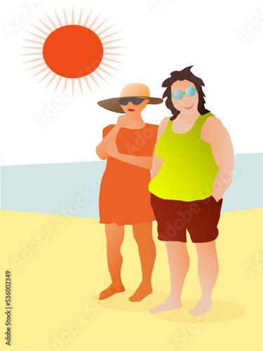 resting people on the beach near the sea under the scorching sun