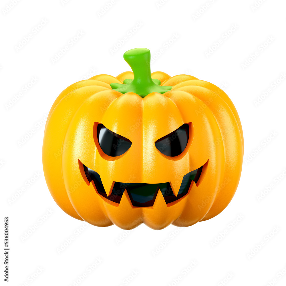 Halloween Pumpkin with evil face. 3d rendering illustration. Isolated on white. Halloween Pumpkin with evil face. 3d rendering illustration. Isolated on white.