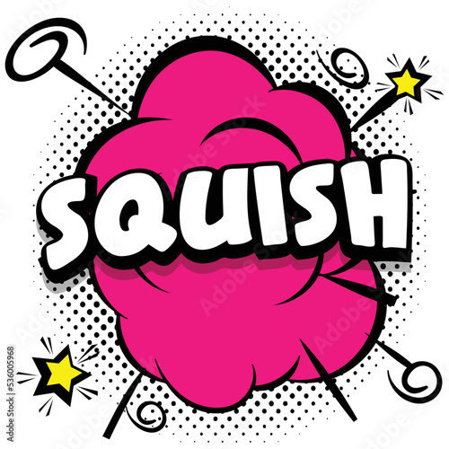 squish Comic bright template with speech bubbles on colorful frames photo