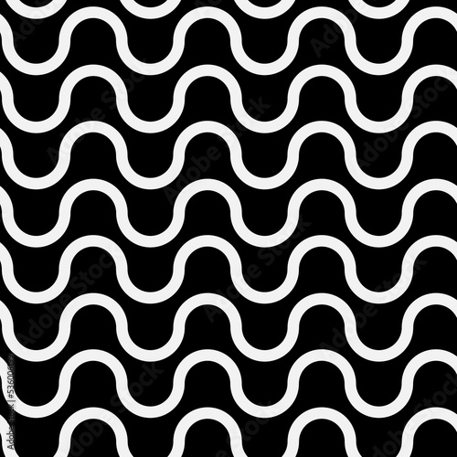 Black and white wave, seamless pattern wavy twisty vector illustration for textile and wrapping paper