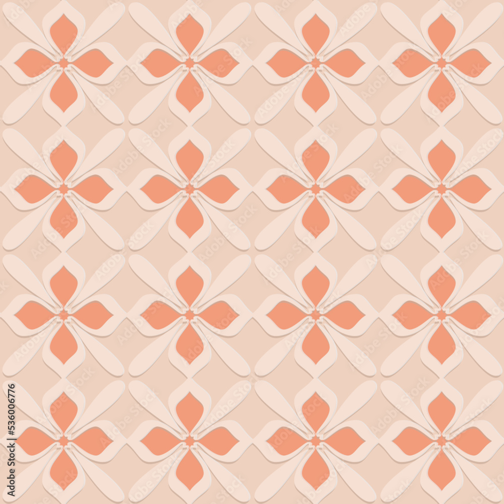 Carved orange embossed seamless pattern in Arabic style, vector illustration for decoration Carved orange embossed seamless pattern in Arabic style, vector illustration for decoration