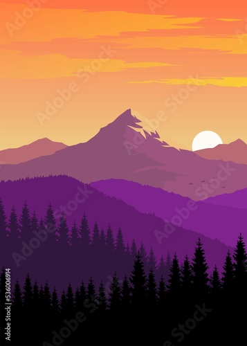 sunset in mountains © Sergey