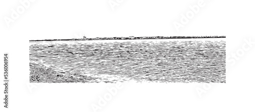 Building view with landmark of Palavas les Flots is the 
commune in France. Hand drawn sketch illustration in vector.