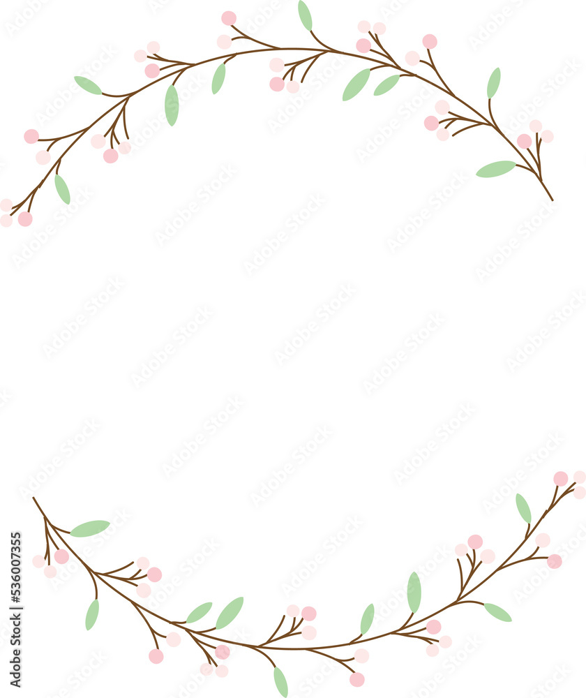 minimal flower bud heart and circle wreath minimal flower bud heart and circle wreath