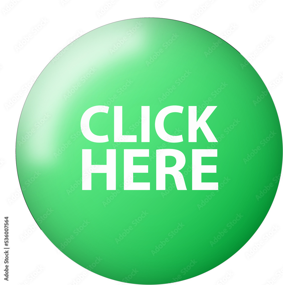Press here button with realistic green emblem. Click here button icon for user interface. Press here button with realistic green emblem. Click here button icon for user interface.