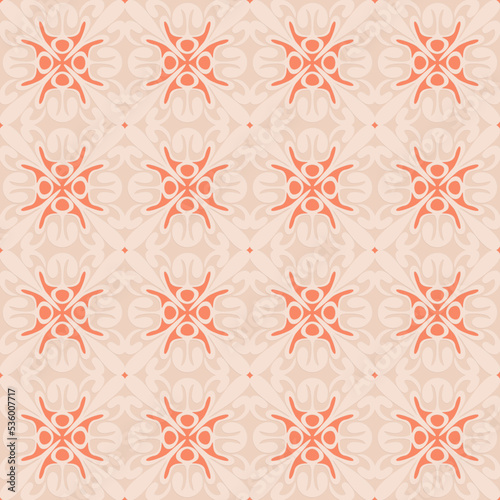 Carved orange seamless pattern in Arabic style, vector illustration for decoration, elegant ornate oriental pattern