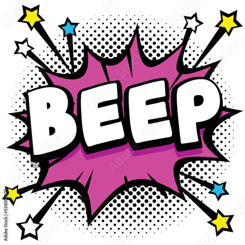 beep Pop art comic speech bubbles book sound effects photo