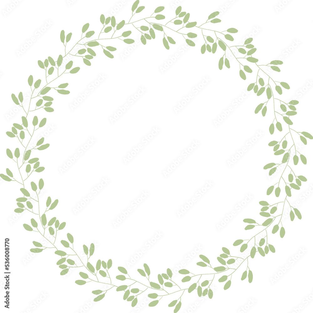 green leaves circle wreath frame flat style green leaves circle wreath frame flat style