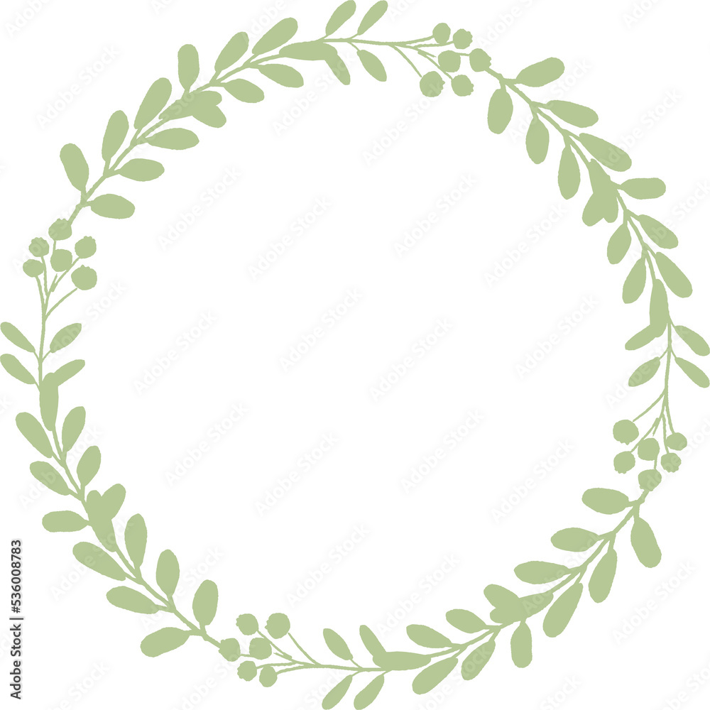 green leaves circle wreath frame flat style green leaves circle wreath frame flat style