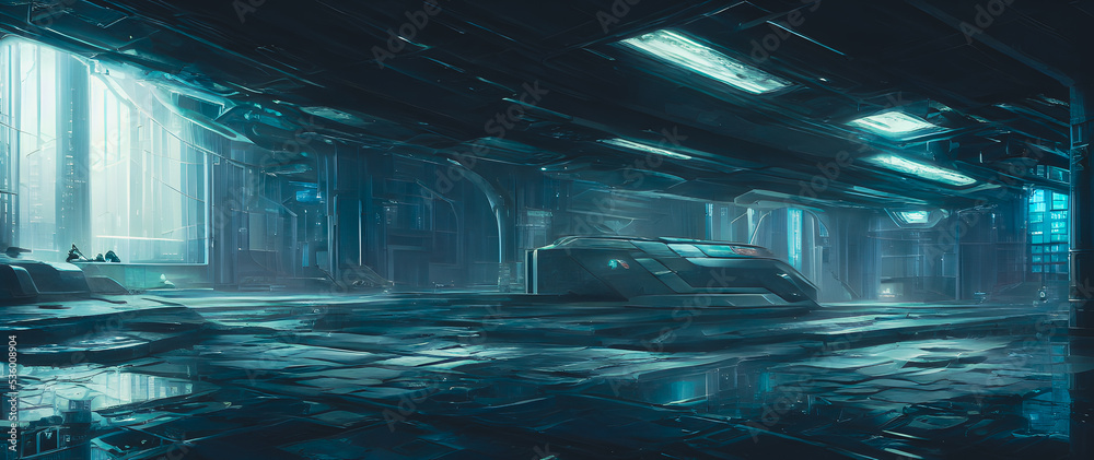 Artistic painting of military base concept, background  illustration.