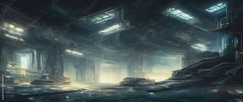 Artistic painting of military base concept, background  illustration.