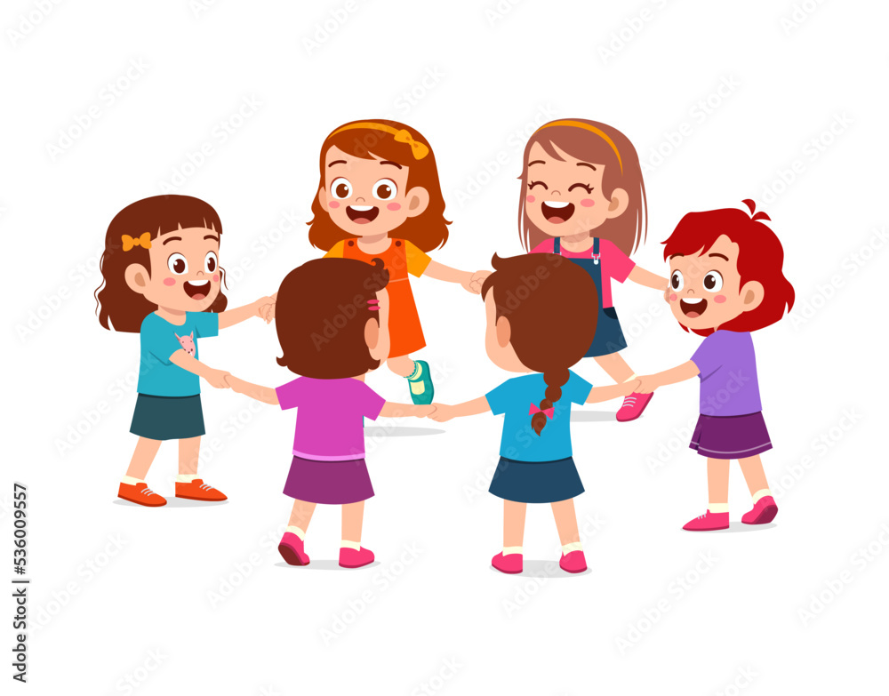 little kid holding hand and make circle formation together little kid holding hand and make circle formation together